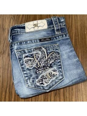 Miss Me Easy Boot Jeans Womens Size 27  Low Rise Bootcut Pocket Y2K